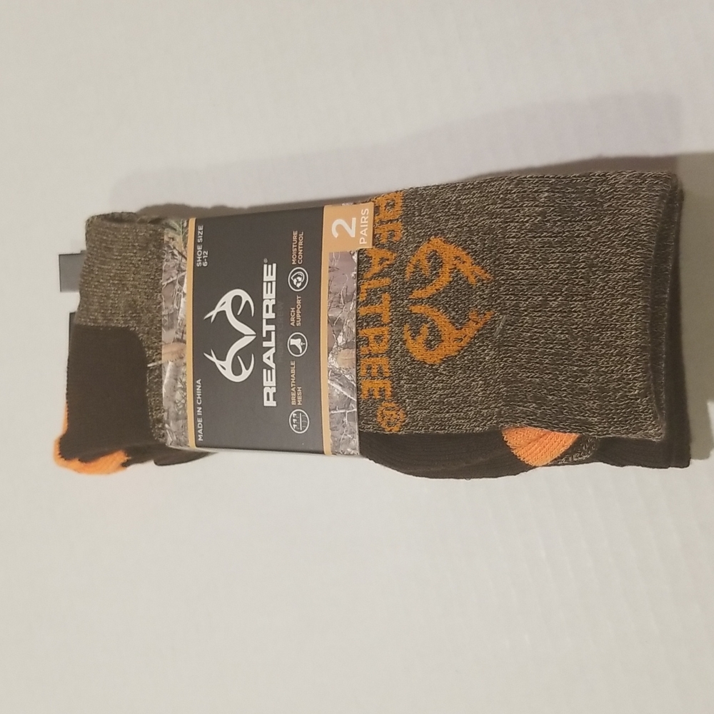 Real tree Men's 2 Pair Crew Socks